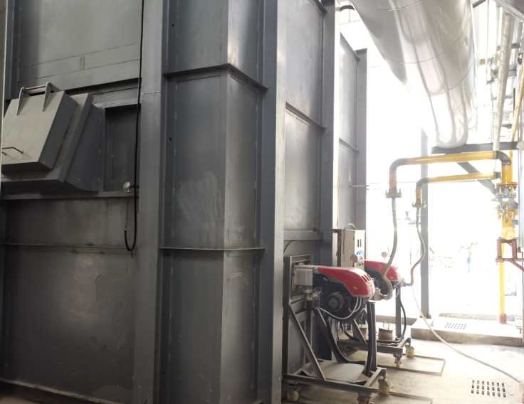 Waste gas incinerator for rock wool production line put into operation