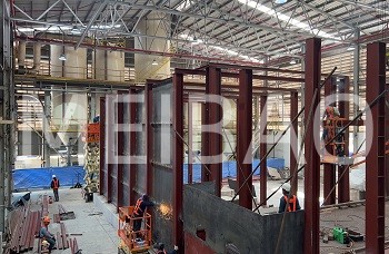 Energy-saving biomass hot air furnace under construction